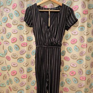 Abercrombie & Fitch Gray & Black Striped Jumpsuit